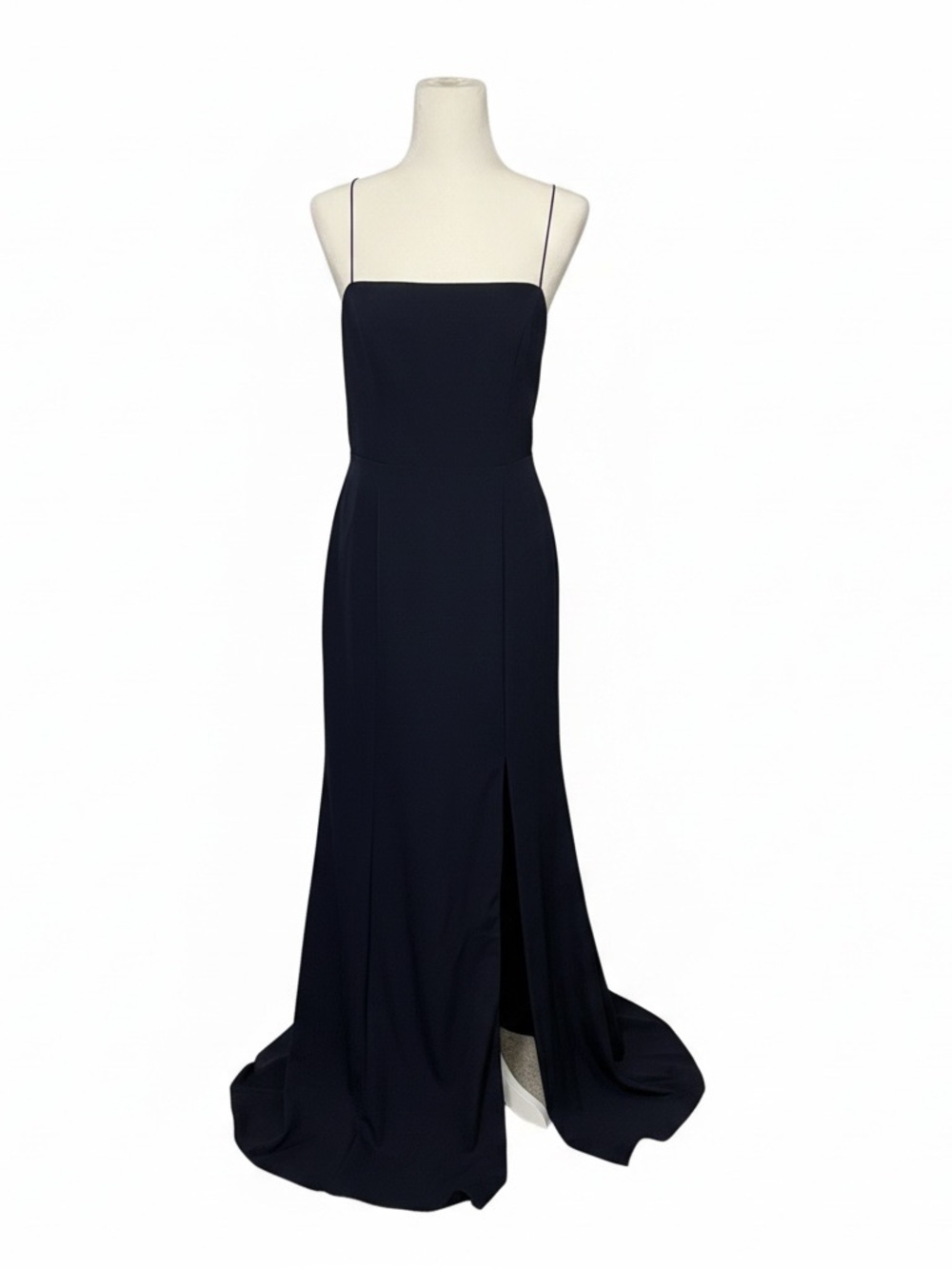 Amsale Classic Navy Spaghetti-Strap Evening Gown Sz 8